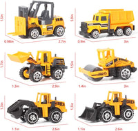 jenilily Construction Toy Vehicle Cars Model Trucks, Transporter Truck Mini Excavator Digger Dumper Tractor for Kids Boys Age 3+