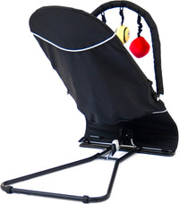 VeeBee Baby Minder Bouncer with Toy Bar, Brilliant Black