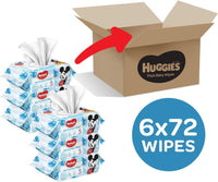 Huggies Thick Baby Wipes 99% Purified Water 432 Count (6 x 72 Pack) - Packaging May Vary