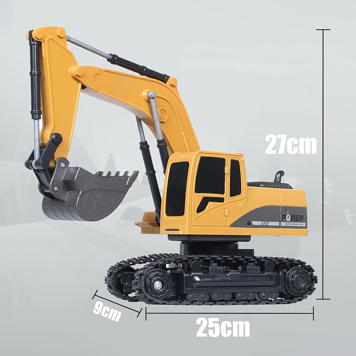 Remote Control Excavator Toy,DRSM RC Excavators - Metal Shovel Digger Vehicles with Lights Sounds and 360° Rotation Digging Sand, Christmas & Birthday Aged 3 4 5 6 7 8 9 10+ Year Old