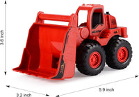 BEESTECH Construction Toys, Friction Powered Excavator Toy and Construction Loader Toy, Beach Sand Toys, Construction Truck Vehicles, Sandbox Toys for 3, 4, 5 Years Old Boys Kids Girls (2 Pack)