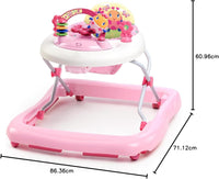 Bright Starts JuneBerry Walk-A-Bout Walker with Easy Fold Frame for Storage, Ages 6 months +