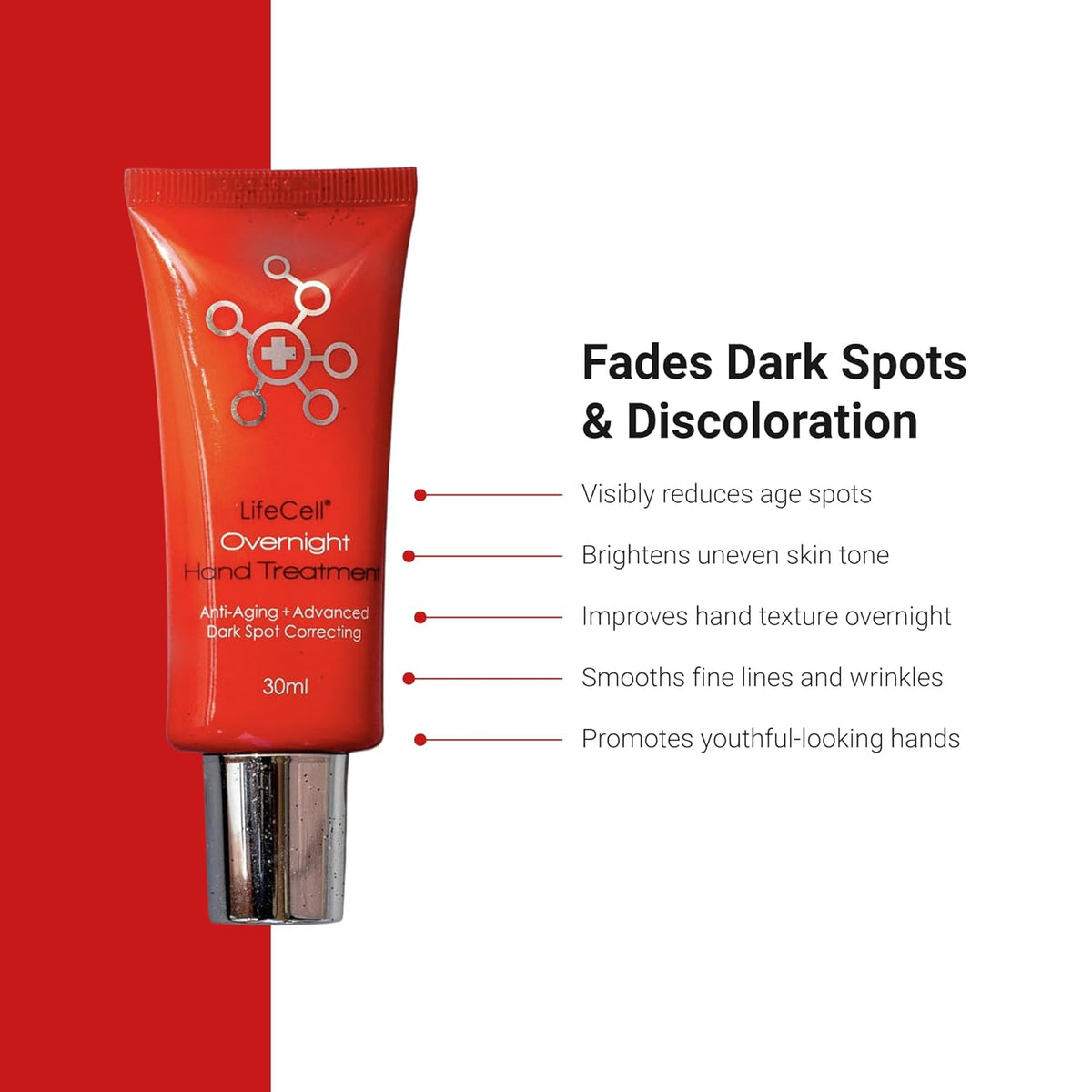 LifeCell Retinol + Vitamin C Overnight Hand Treatment – Anti-Aging Hand Cream,Non-Greasy – 1oz