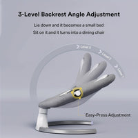 OKUYOSHI Baby Swing with Dinner Tray, New Born Baby Rocker Chair with 3 Timing, 5 Sway Angles (Grey)