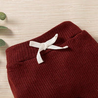 3pcs Newborn Baby Clothes Long Sleeve Ribbed Top Pants and Matching Hat Set Fall Spring Outfit Birthday Gift 0-24 Months