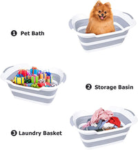 TOLEAD Collapsible Laundry Baskets, Travel Portable Toddler Bathtub, Baby Travel Essential Bath Tub