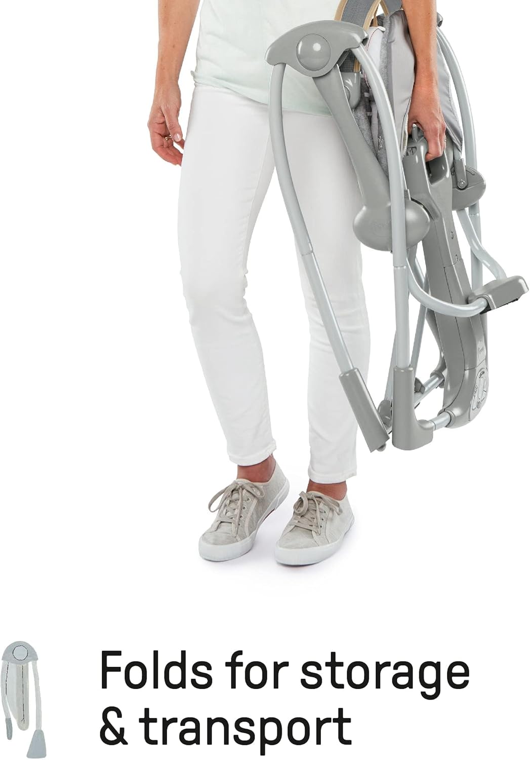 Ingenuity Boutique Collection Swing 'n Go Portable Swing - Bella Teddy, Grey