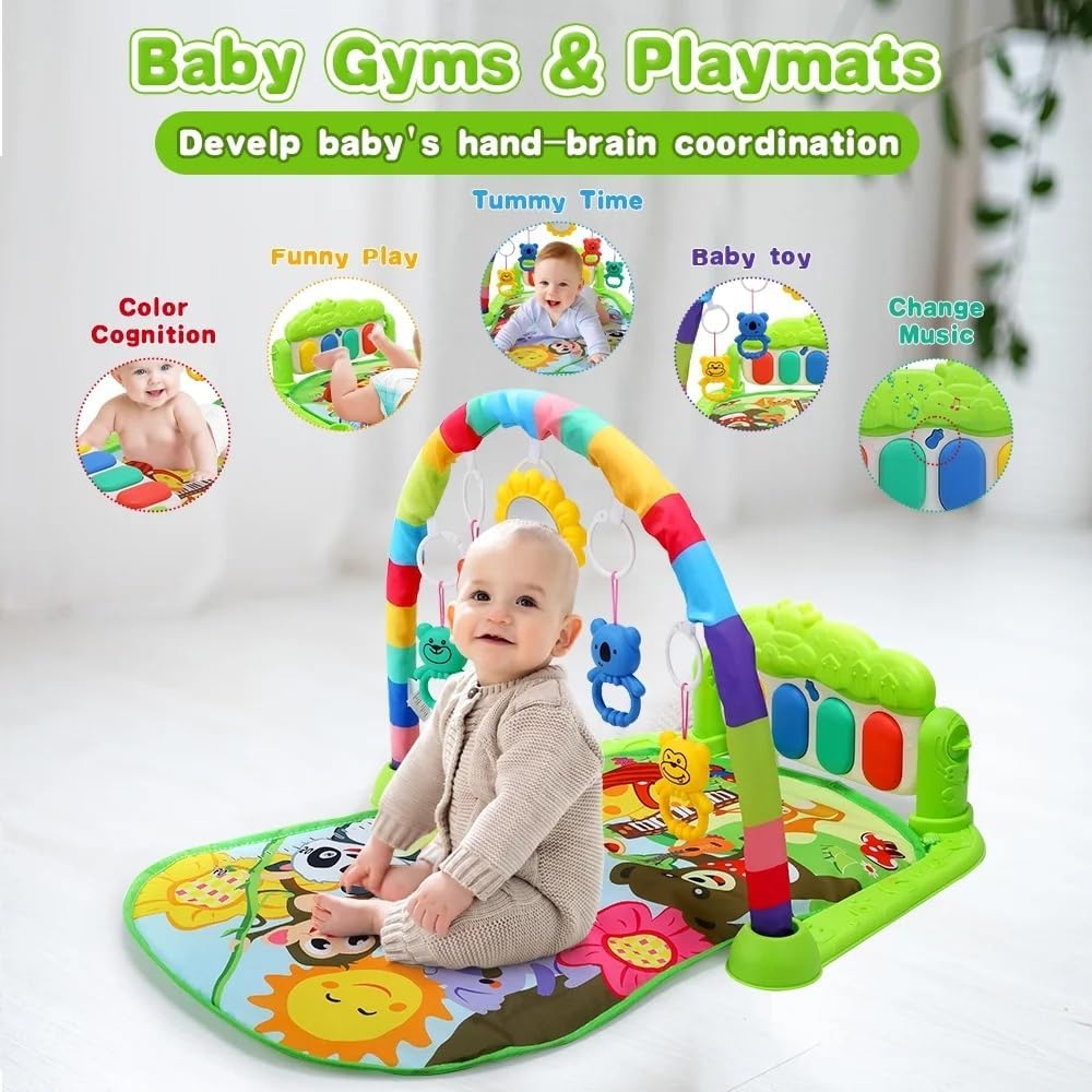 Baby Gym Play Mats,Kick & Play Piano Gym for Infants Baby