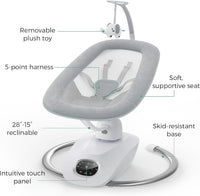 Momcozy CocoSway Baby Swing for Infants to Toddlers, Electric 3D-Motion Swing with 6 Motions & 4 Speeds, Remote Control, 8 Soothing Lullabies, Suitable for Baby Boys and Girls Up to 20 lbs