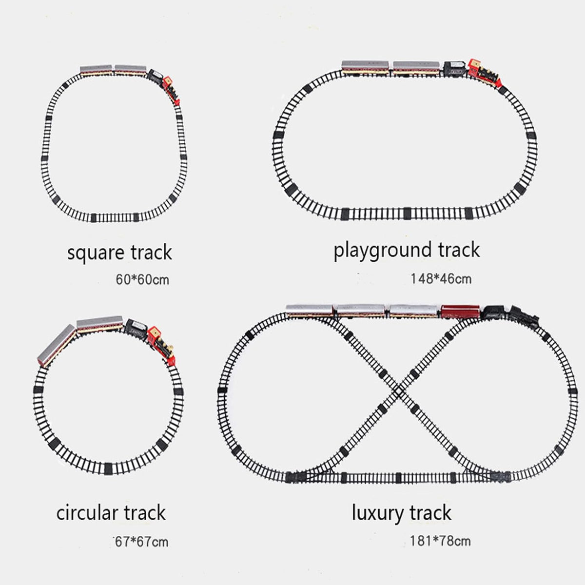 Classic Electric Model Train Set with Headlight Smoke Realistic Sounds Toy Train