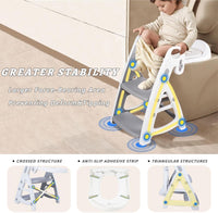 Potty Training Seat & Toddler Step Stool, Ultimate Stability Toddler Toilet Seat, Adjustable Step & Seat Height Potty Seats for Toddlers Boys Girls (Grey)
