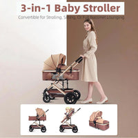 2 in 1 Baby Stroller & Bassinet Pram – Large Storage Basket