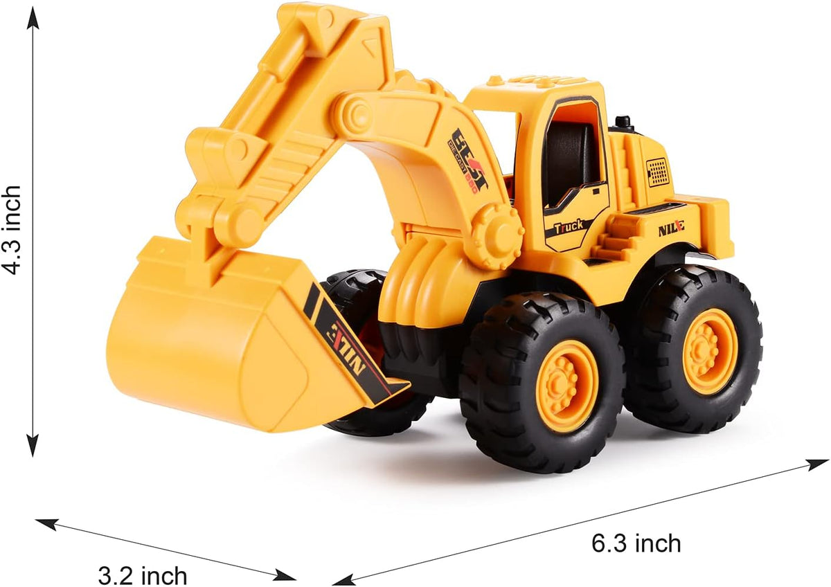 BEESTECH Construction Toys, Friction Powered Excavator Toy and Construction Loader Toy, Beach Sand Toys, Construction Truck Vehicles, Sandbox Toys for 3, 4, 5 Years Old Boys Kids Girls (2 Pack)