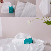Reyoung, 100% Cotton Facial wipes, (150 Counts) 20 * 20CM Disposable Face Towel Lint Free, Dry Wet Use for Sensitive Skin, Facial Cleansing,Makeup Removing, Surface Cleaning