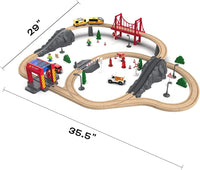72PCS Wooden Train Tracks & Trains