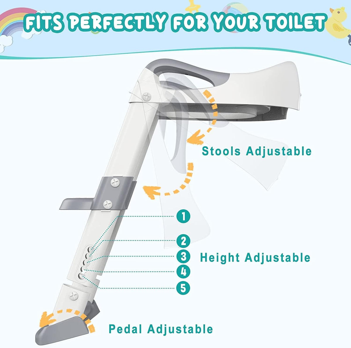 Potty Training Seat Potty Training seat Come with Soft Seat, 5 Adjustable Height (Grey)