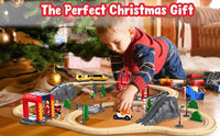 72PCS Wooden Train Tracks & Trains