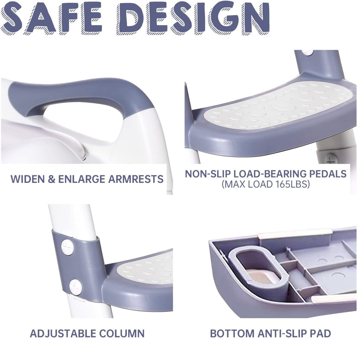 Potty Training Seat with Step Stool Ladder (Grey)