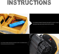 Remote Control Excavator Toy,DRSM RC Excavators - Metal Shovel Digger Vehicles with Lights Sounds and 360° Rotation Digging Sand, Christmas & Birthday Aged 3 4 5 6 7 8 9 10+ Year Old