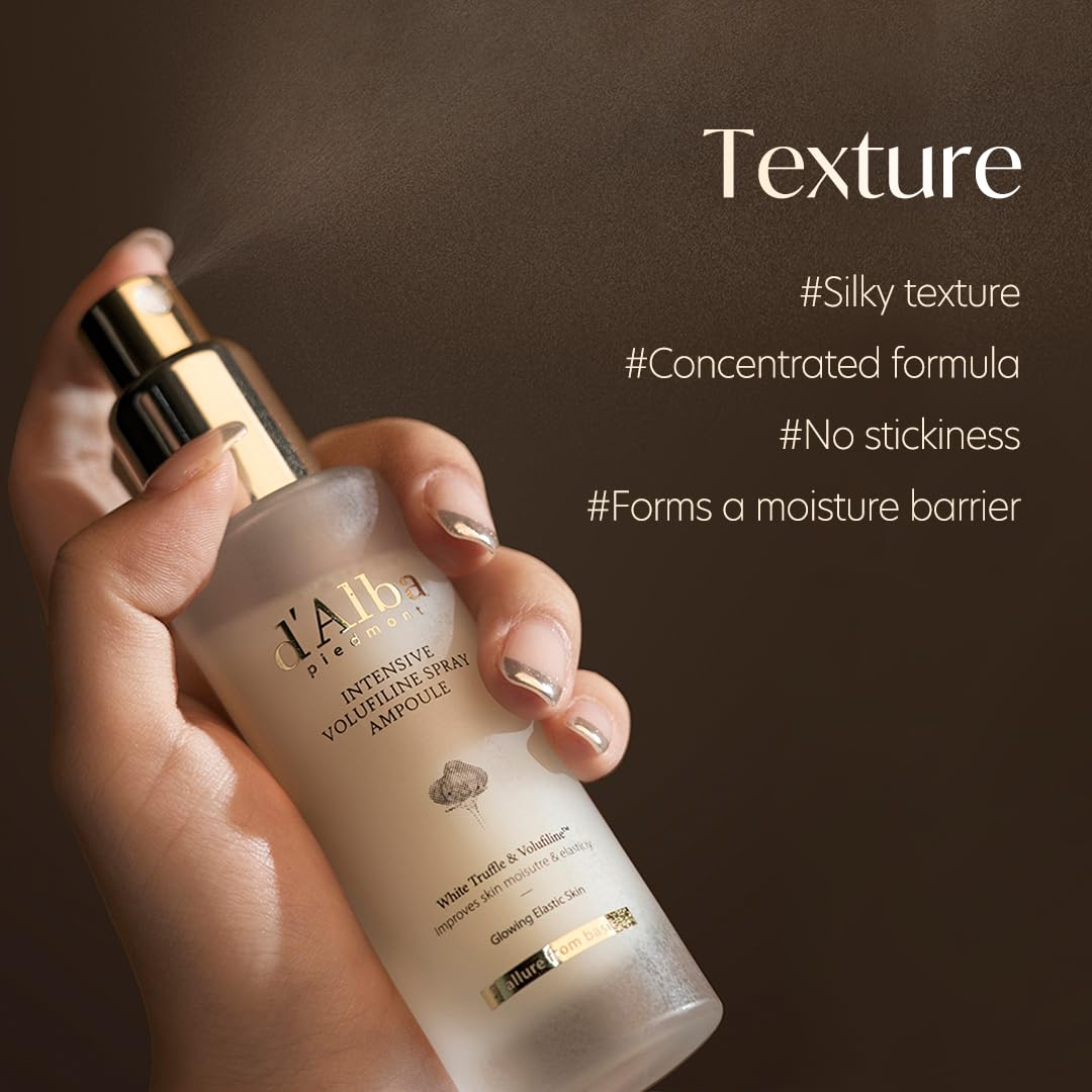 d'alba Piedmont Intensive Vegan Volufiline Spray Ampoule, premium elasticity care treatment, 50,000ppm Volufiline ampoule, ultimate skin-firming, 1.69 fl.oz
