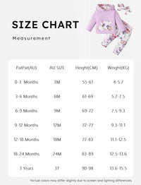 PATPAT Newborn Infant Baby Girl Clothes Hoodie Set with Headband Long Sleeve Sweatshirts Tops Pants Outfits Toddler Clothing Gift 0-24 Months