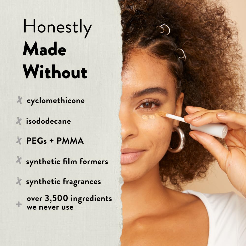 Honest Beauty Fresh Flex Concealer with Niacinamide + Vitamin E + Hyaluronic Acid | Vegan + Cruelty free | Almond, 0.17 fl oz