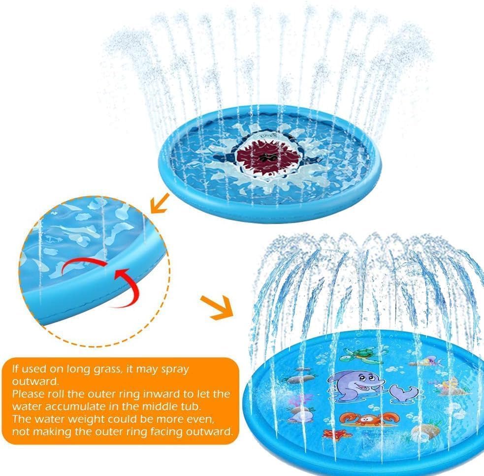 LALAASHHOP Splash Pad for Kids and Dogs (67Inch)