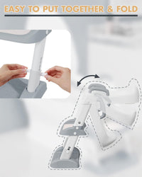 Potty Training Seat with Step Stool Ladder, Toilet for Boys Girls Toddlers-Comfortable Kids Potty Seat with Anti-Slip Safe Pads Ladder (Grey)