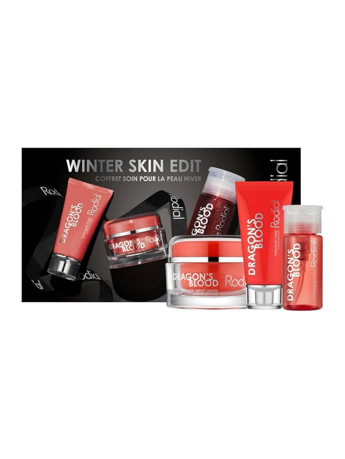 Rodial Winter Skin Edit: Dragon’s Blood Micellar Cleansing Water DLX, Dragon’s Blood Hyaluronic Mask, Dragon’s Blood Hyaluronic Velvet Cream