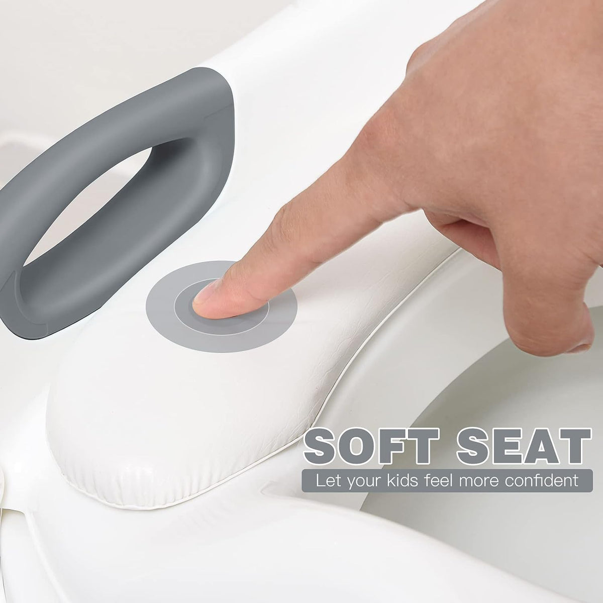 Potty Training Seat with Step Stool Ladder, SKYROKU Potty Training Toilet for Kids Boys Girls Toddlers - Grey