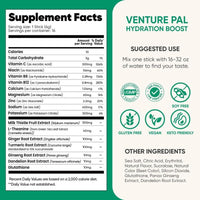 Venture Pal Hydration Packets + Liver Support- Liquid Daily IV Electrolyte Powder Packets with 7 Electrolytes & 5 Vitamins, Milk Thistle + L-Theanine | Sugar-Free | Keto Friendly | Vegan, 16 Sticks