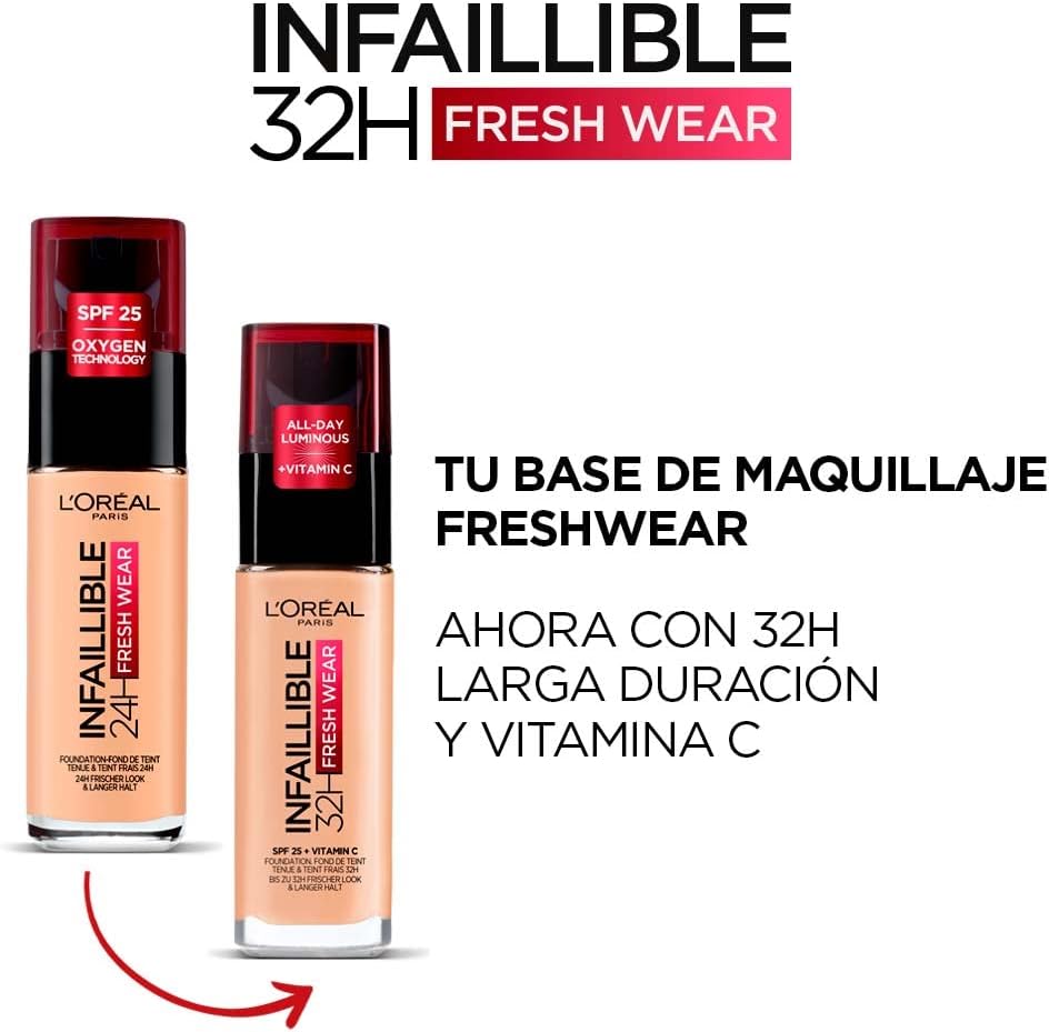 L’Oréal Paris Infallible 32HR Freshwear Foundation with SPF25 and Vitamin C - 160 Rose Linen