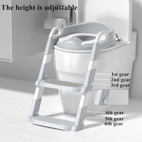 Potty Training Seat with Step Stool Ladder,Potty Training Toilet for Kids Boys Girls(Grey)