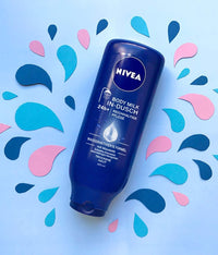 NIVEA In-Shower Body Milk (400 ml), Body Cream with Almond Oil and Water-Activated 5-in-1 Care Formula, Moisturising Body Lotion for the Shower