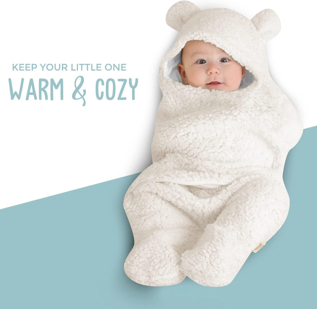 Ultra-Soft Plush Essential for Infants 0-6 Months | Receiving Swaddling Wrap White | Ideal Newborn Registry and Toddler Boy Accessories | Perfect Baby Girl Shower Gift