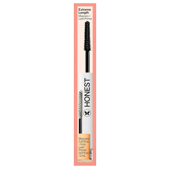 Honest Beauty 2-in-1 Extreme Length Clean Mascara + Lash Primer | Lengthening + Volumizing | EWG Verified + Cruelty Free | Black, .27 fl oz