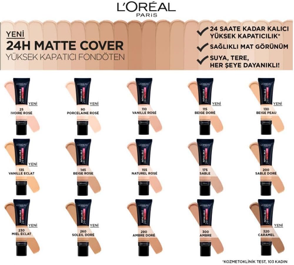 L’Oréal Paris Infallible 32H Matte Cover Liquid Foundation SPF 25 30ml - 25
