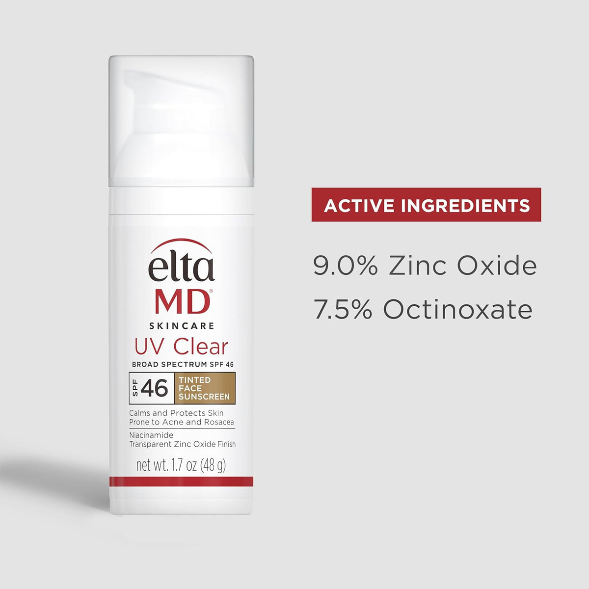 EltaMD UV Clear Face Sunscreen SPF 46, Oil-Free Sunscreen with Zinc Oxide, Dermatologist Recommended