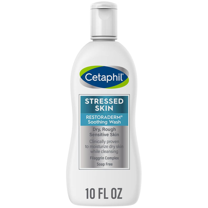 Cetaphil RESTORADERM Soothing Wash, 10 fl oz, Soothes Dry, Stressed Skin, Hypoallergenic