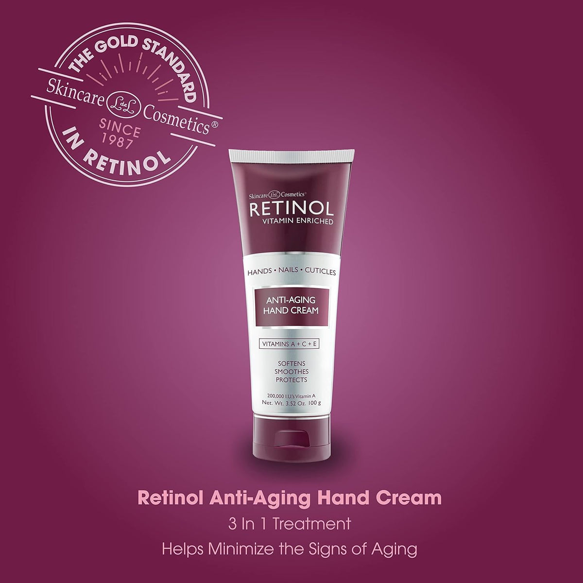 Retinol Anti-Aging Hand Cream – The Original Retinol Brand For Younger Looking Hands –Rich, Velvety Hand Cream Conditions & Protects Skin, Nails & Cuticles