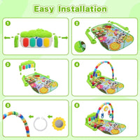 Baby Gym Play Mats,Kick & Play Piano Gym for Infants Baby