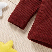 3pcs Newborn Baby Clothes Long Sleeve Ribbed Top Pants and Matching Hat Set Fall Spring Outfit Birthday Gift 0-24 Months