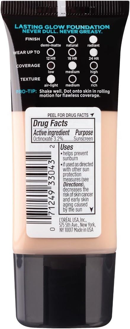 L'Oreal Paris Infallible Pro Glow Foundation 202 Creamy Natural 30ml