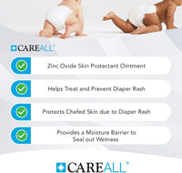 CareAll Zinc Oxide 20% Skin Protectant Barrier Ointment 2 oz, Relieves, Treats and Prevents Minor Skin Irritations due to Diaper Rash. Helps Seal Out Wetness. Protects Chafed Skin.