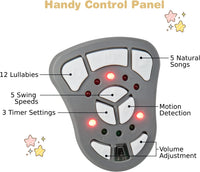 GYMAX Electric Baby Rocker, Toddler Automatic Bouncer 5 Swinging Amplitudes, Remote Control and Timing Function, Portable Newborn Rocking Chair (Gray)