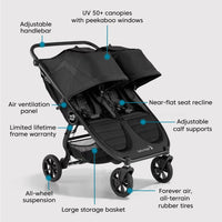 Baby Jogger City Mini GT2 Double Stroller (Jet) - Prams & Strollers, Twins
