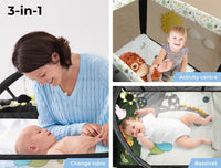 Bopeep Baby Cot Bed Crib Bedding Set Bassinet Safety Rails Fence Foldable Travel 3-in-1 Change Table Foldable Portacot Playard Carry Bag