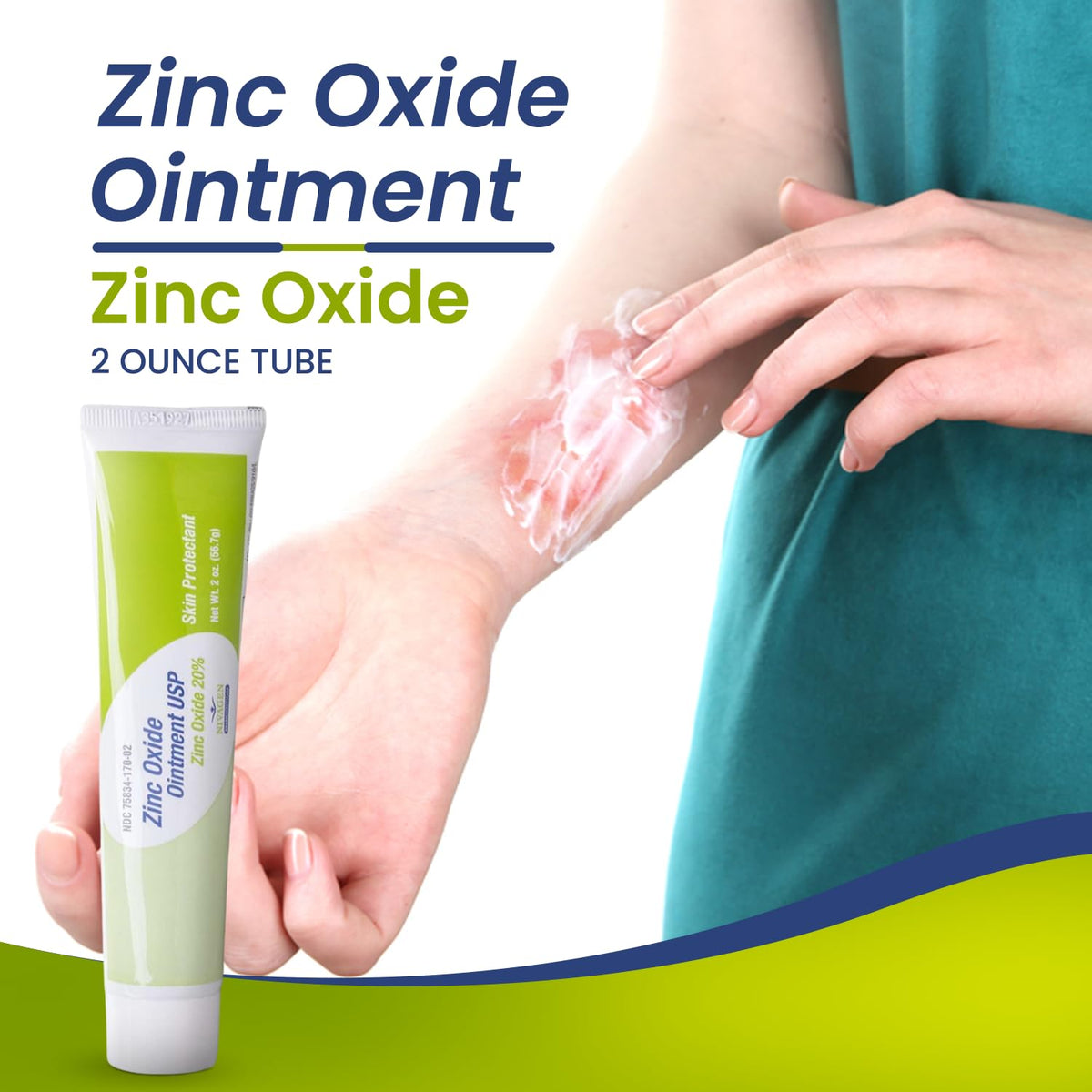 Zinc Oxide Ointment USP 20% | For Diaper Rash, Chafed Skin, Protects From Wetness, Relief From Poison Ivy, Poison Oak, & Poison Sumac | 2oz Tube