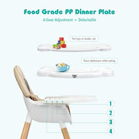 BABY JOY 5 in 1 High Chair, Convertible High Chairs for Babies and Toddlers (Khaki)