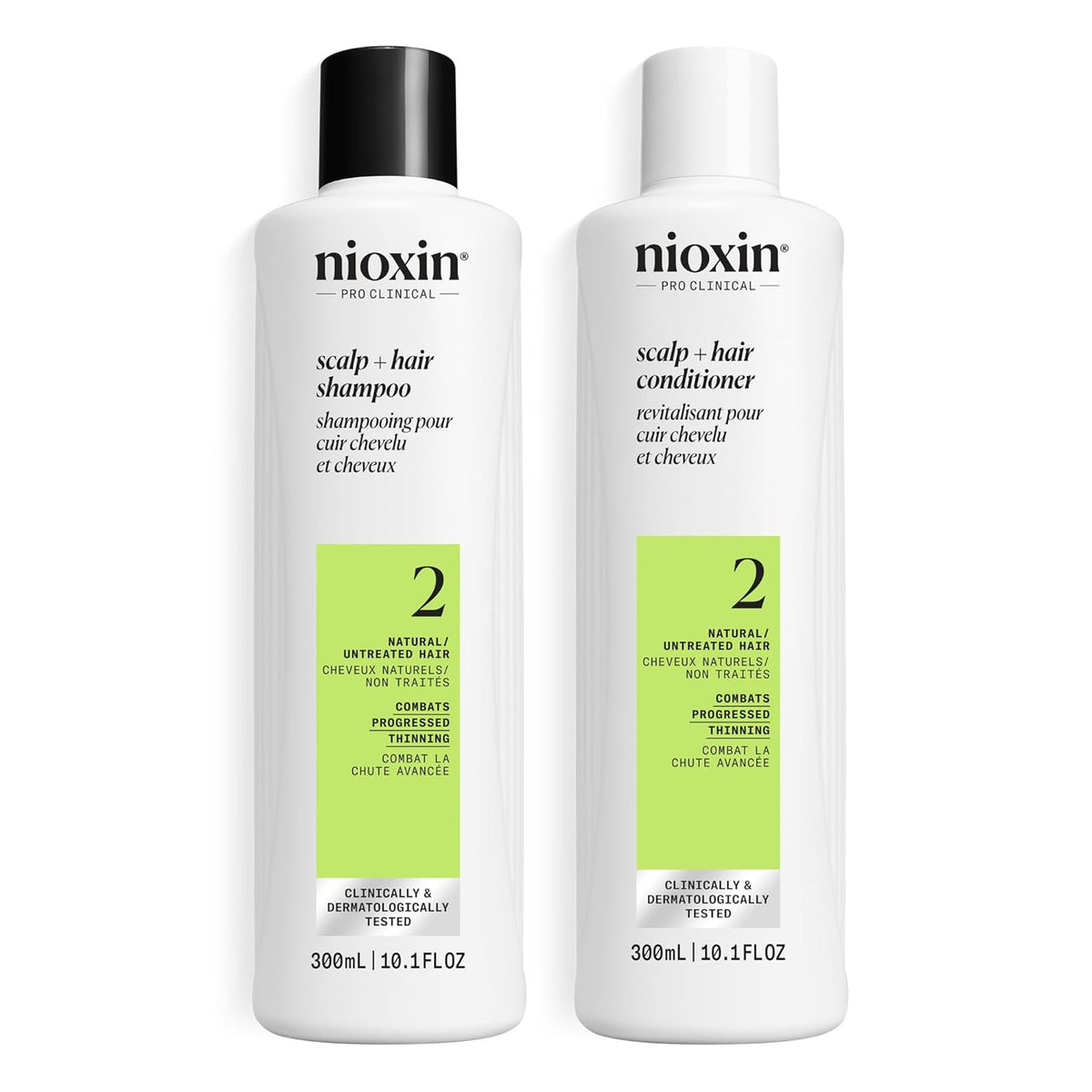 Nioxin Duo Kit | System 2 Scalp + Hair Thickening Shampoo & Conditioner, 10.1 Fl Oz Each | For Natural Hair with Progressed Thinning